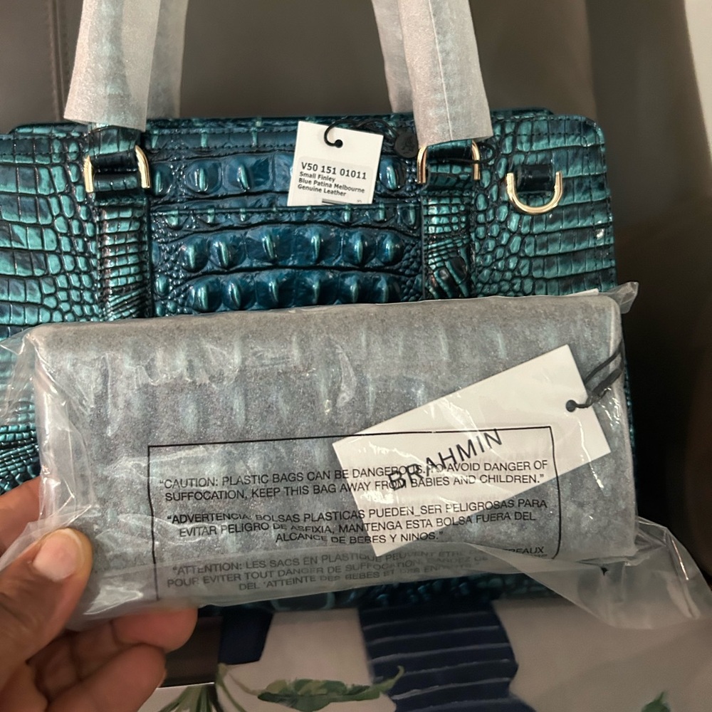 Brahmin Blue Patina Small Finley and Veronica Wallet - Picture 14 of 16